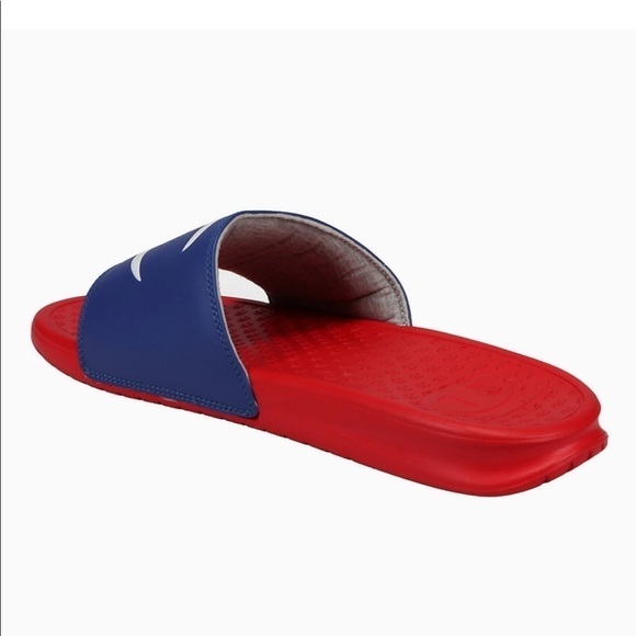 NWT Champion Super Slide Logo Comfort Sandals Red Blue - Picture 3 of 5